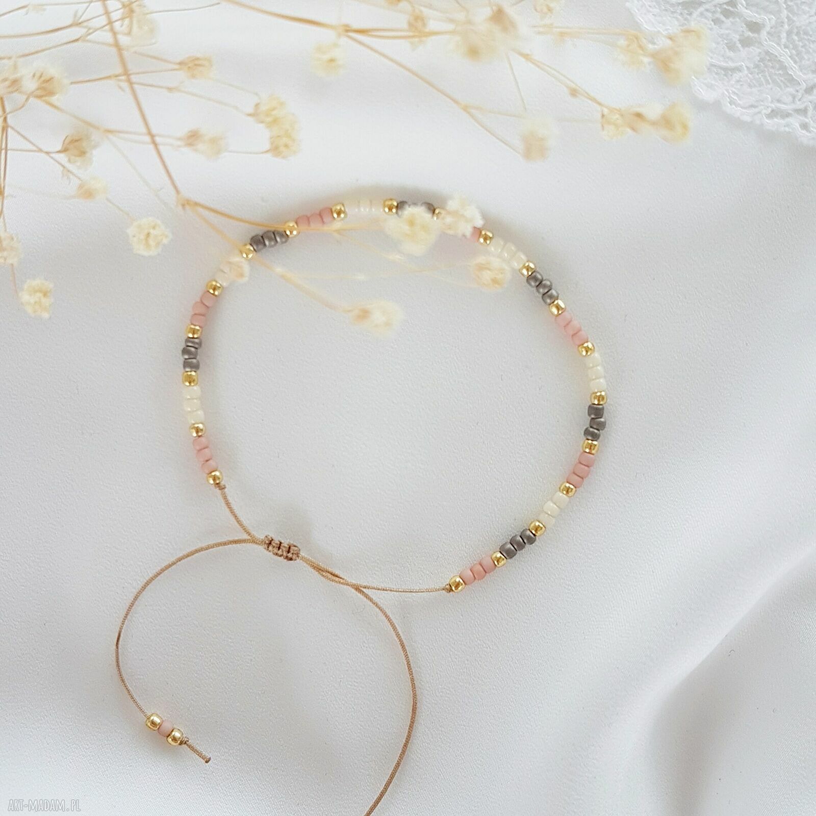 Bransoletka z drobnych koralików ze szkła japońskiego - styl boho