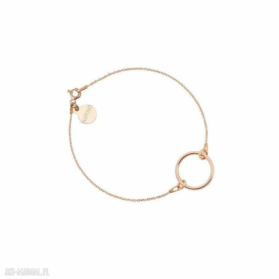 Bransoletka dużą pustą karmą różowego złota różowe z 