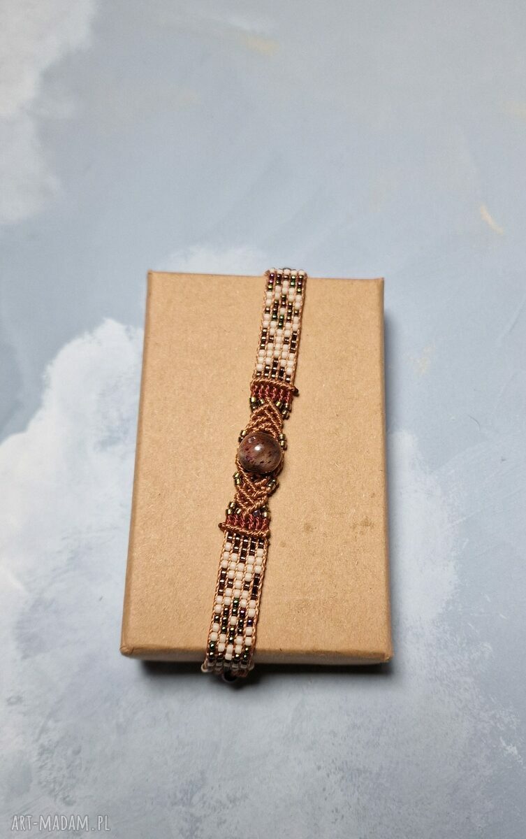 Bransoletka magiczna z tygrysim okiem Morana Amulets - makrama i koraliki Miyuki