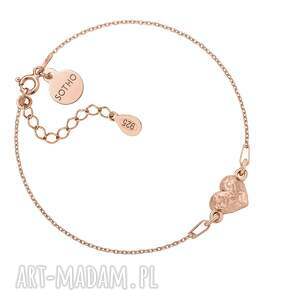 bransoletka z gniecionym serduszkiem z różowego złota