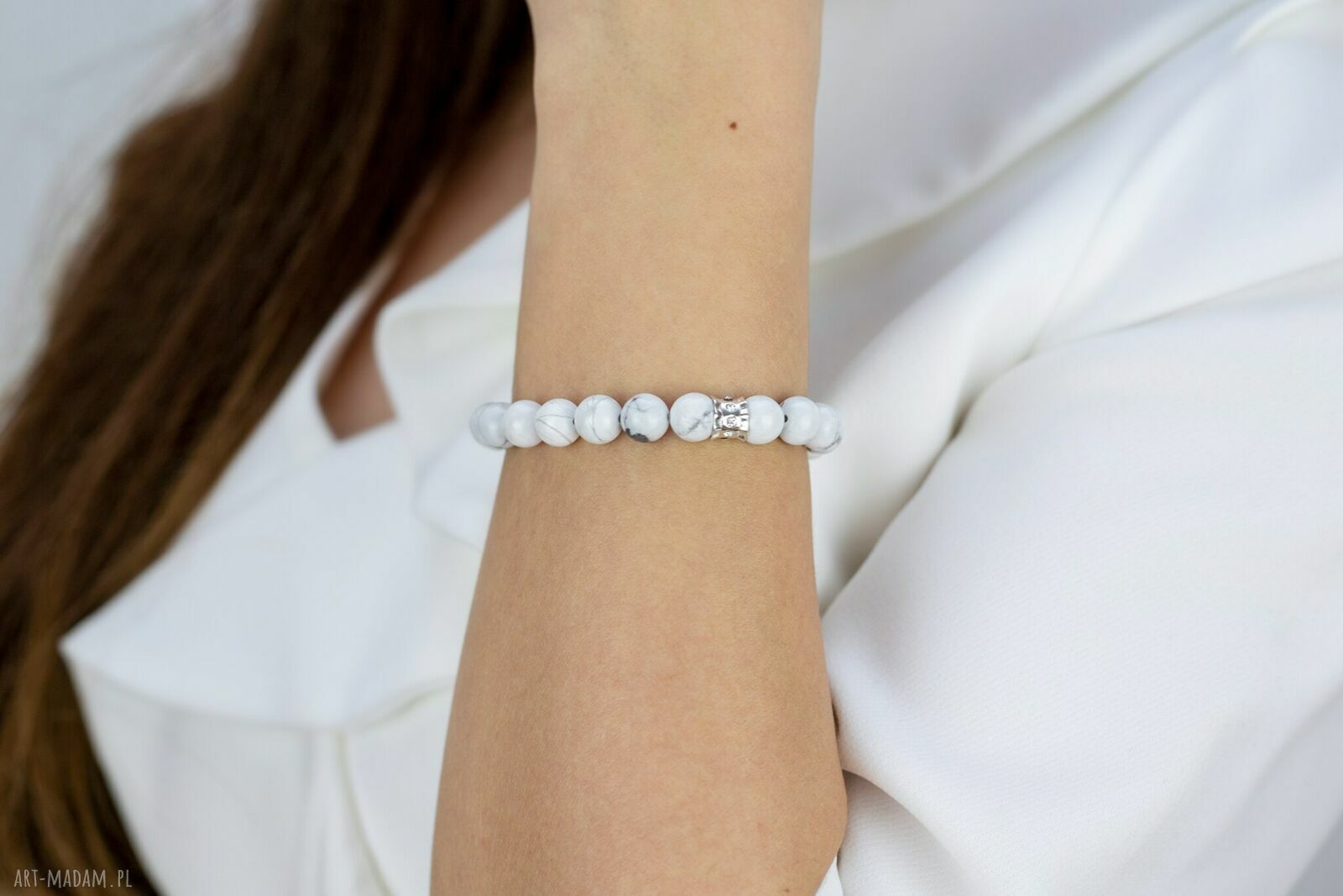 Bransoletka z howlitem i srebrem Pure Light