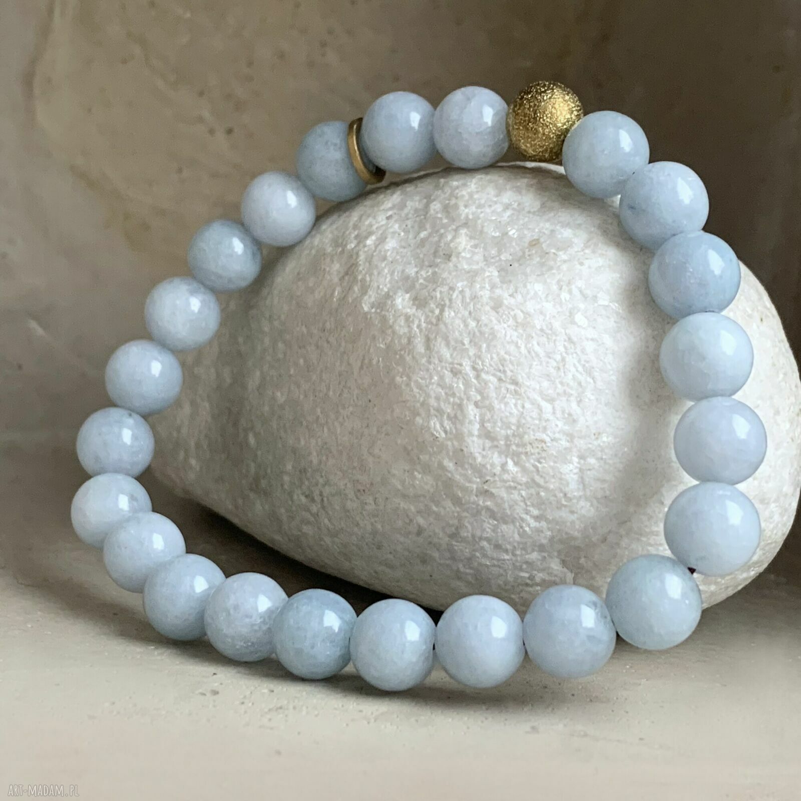 Bransoletka z jadeitami Heaven Blue i mosiądzem