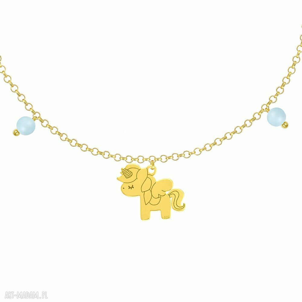 dla dziecka: BRANSOLETKA z jednorożcem i perełkami SWAROVSKIEGO for KIDS Ręcznie