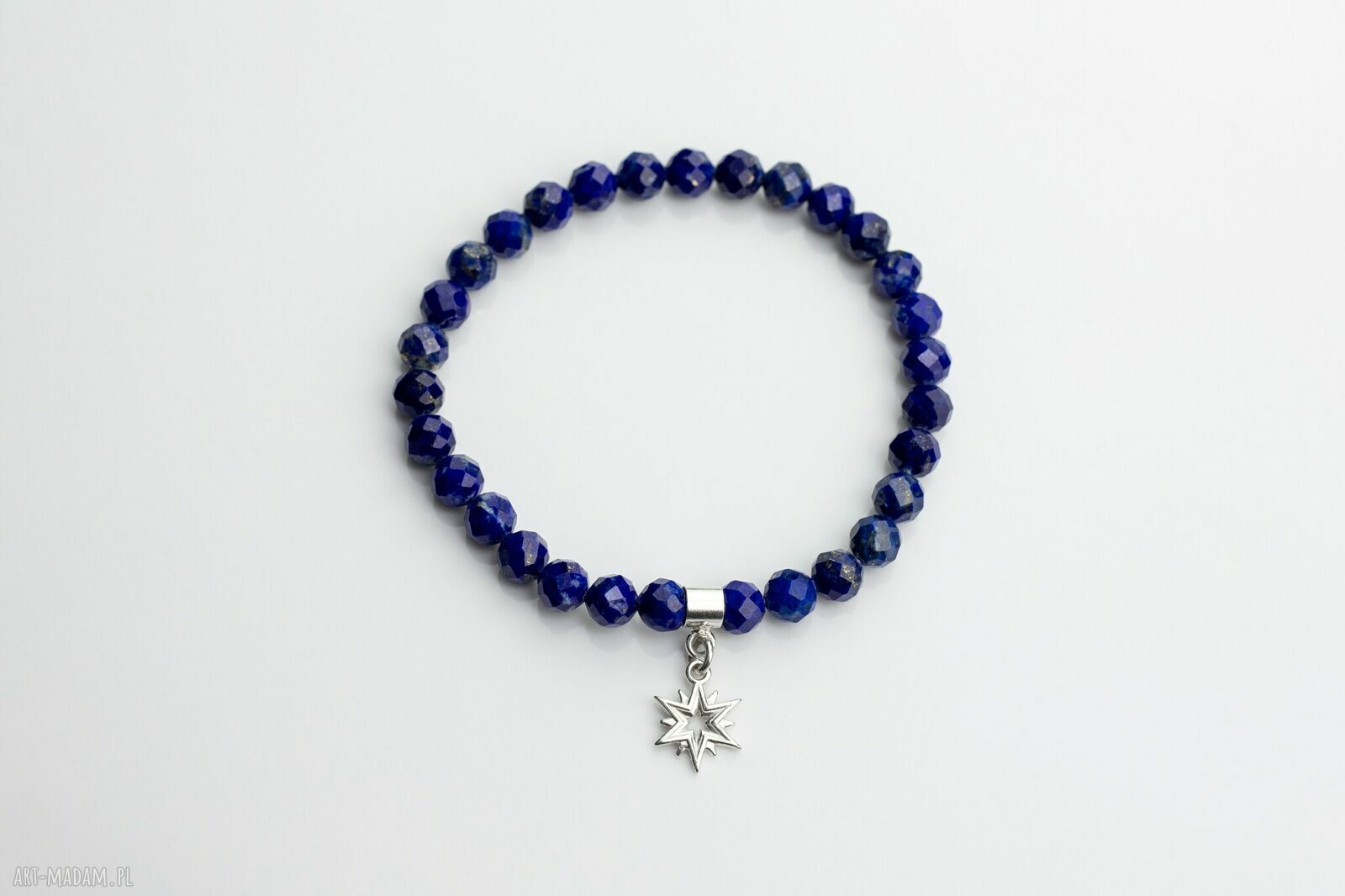 Bransoletka z lapis lazuli i srebra 925 - gwiazdka (Odwaga)