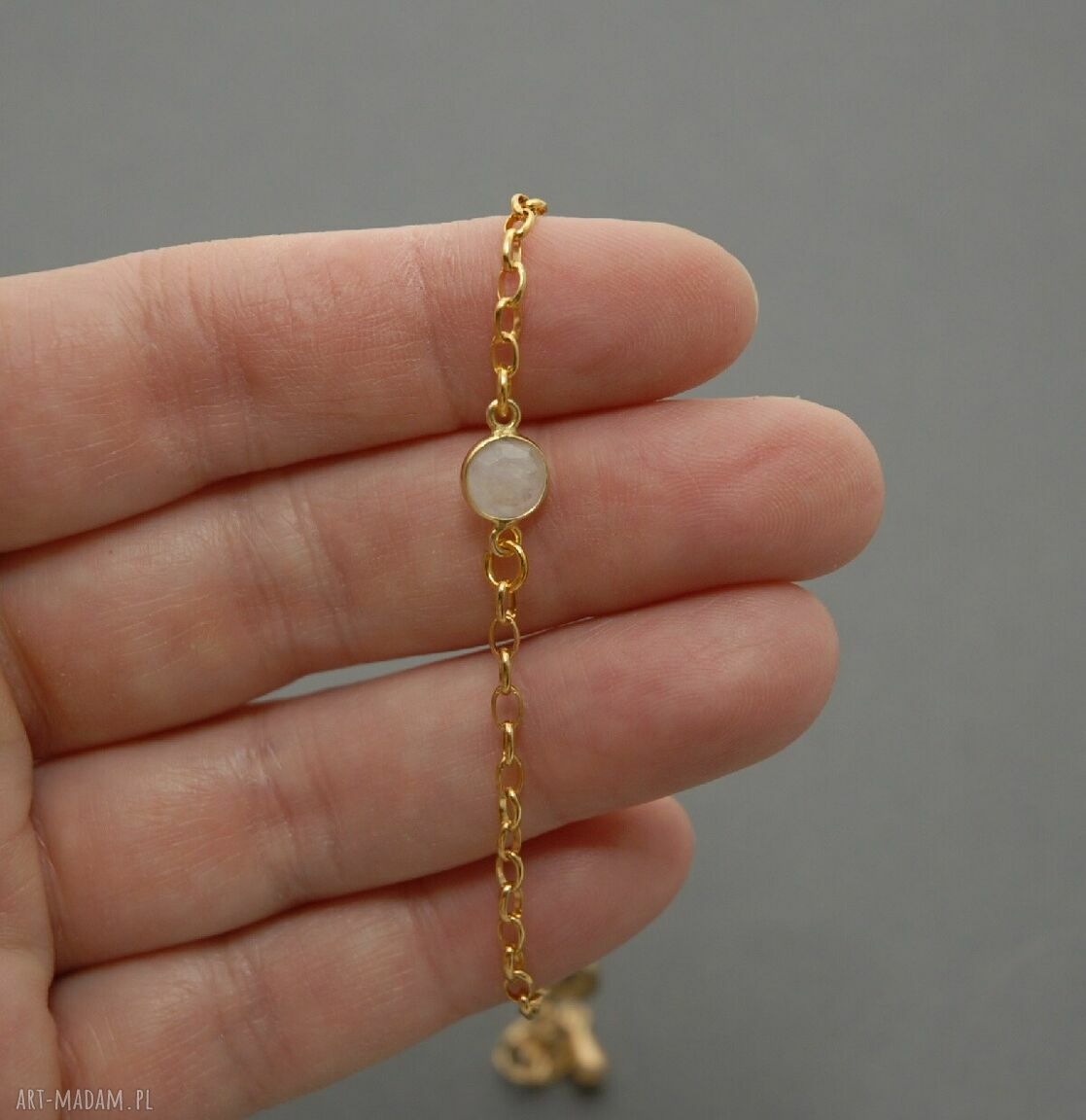 Bransoletka z kamieniem księżycowym - handmade i regulowana