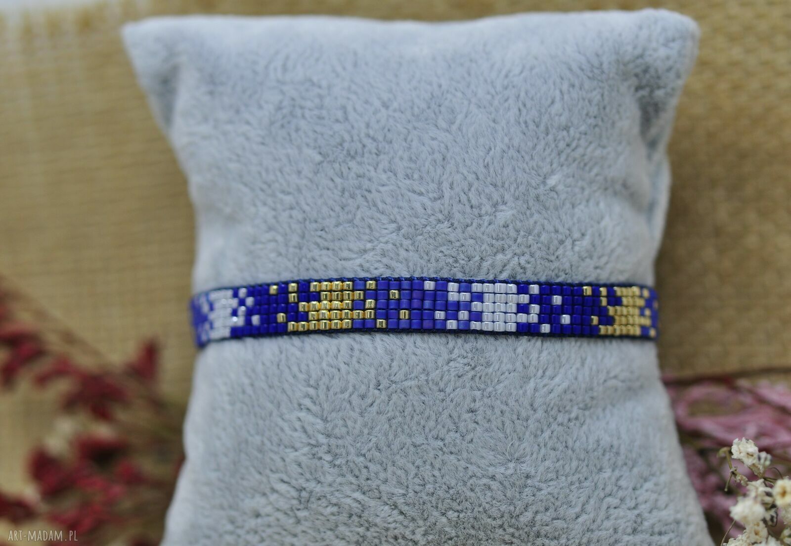 Bransoletka z koralików Miyuki na szczęście - handmade, regulowany sznurek (15-23 cm)