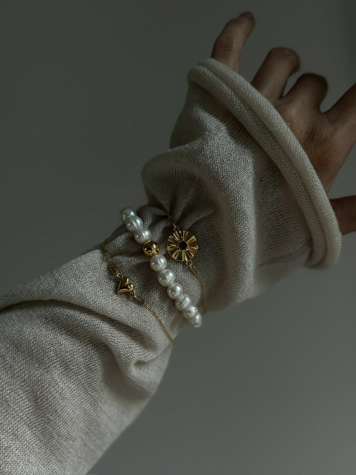 bransoletki: Bransoletka z małym serduszkiem z różowego złota hand made