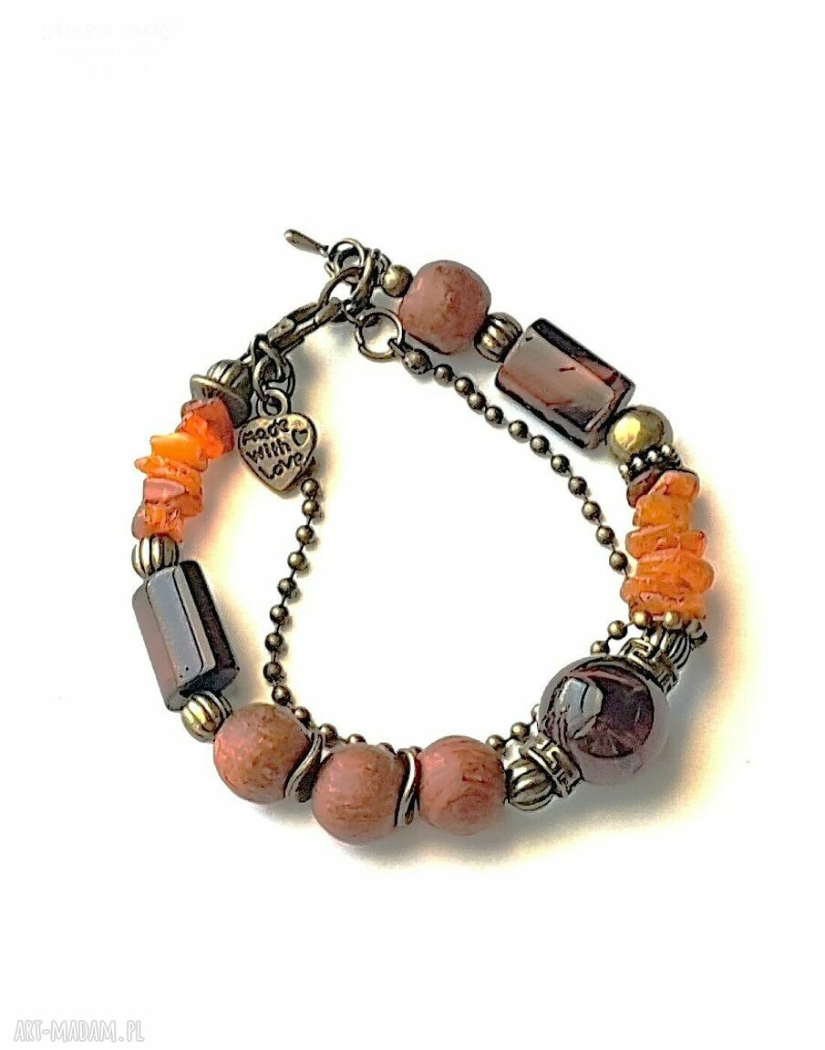 Boho bransoletka z minerałów - unikatowy prezent handmade