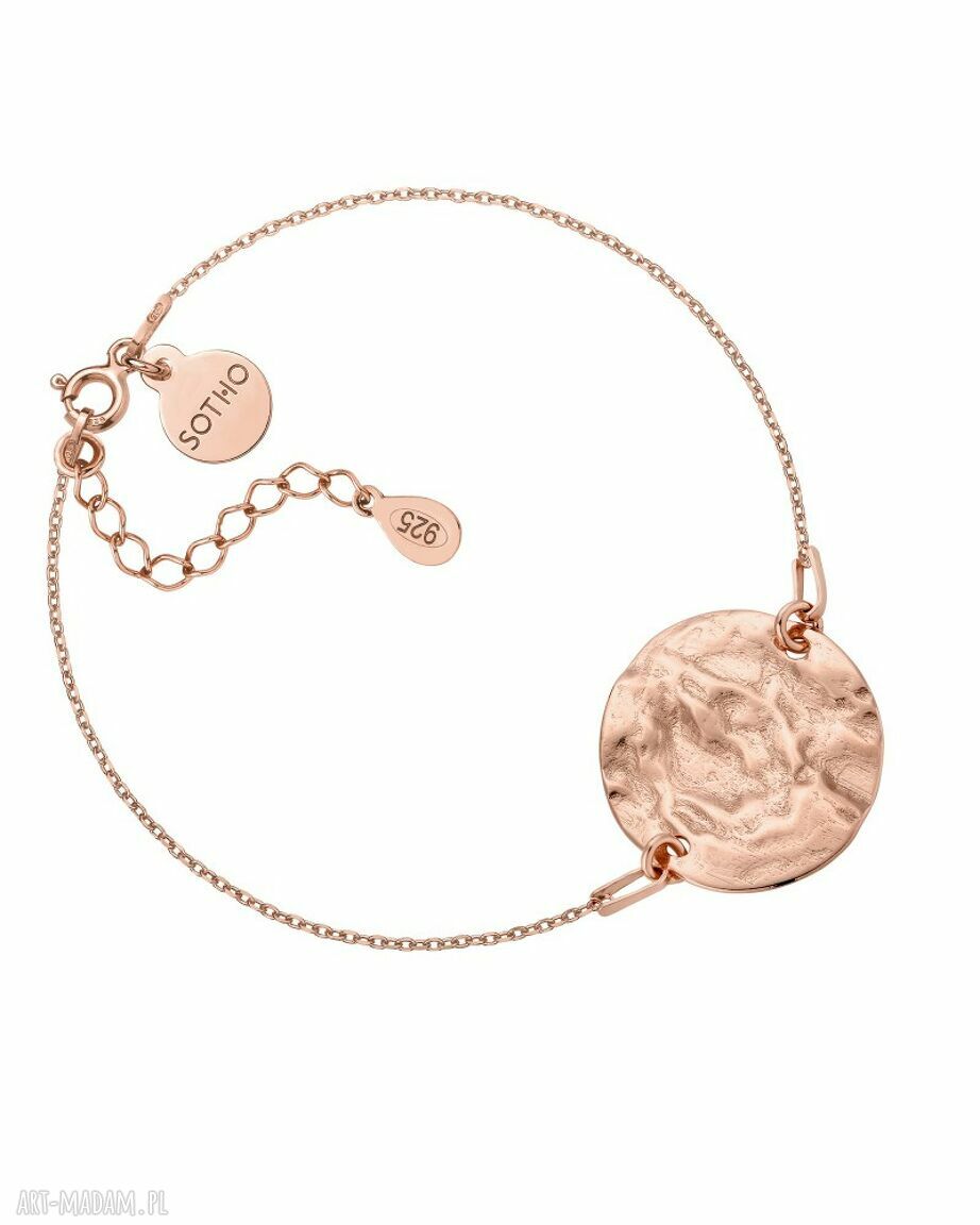 Bransoletka nieregularnym dużym kołem różowego złota sotho