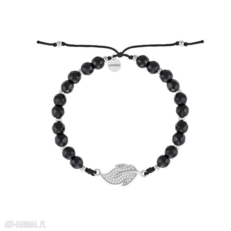 Bransoletka onyksów sznurku boho listek onyks kamienie naturalne