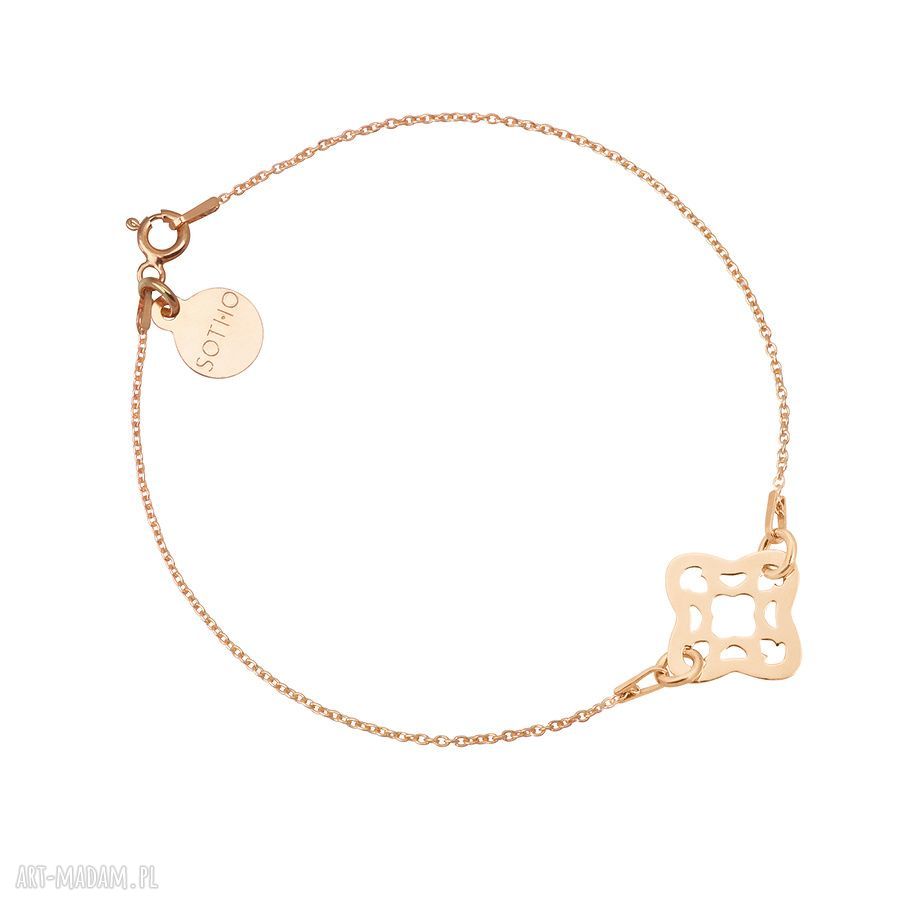 Bransoletka rozetką różowego złota różowe delikatna