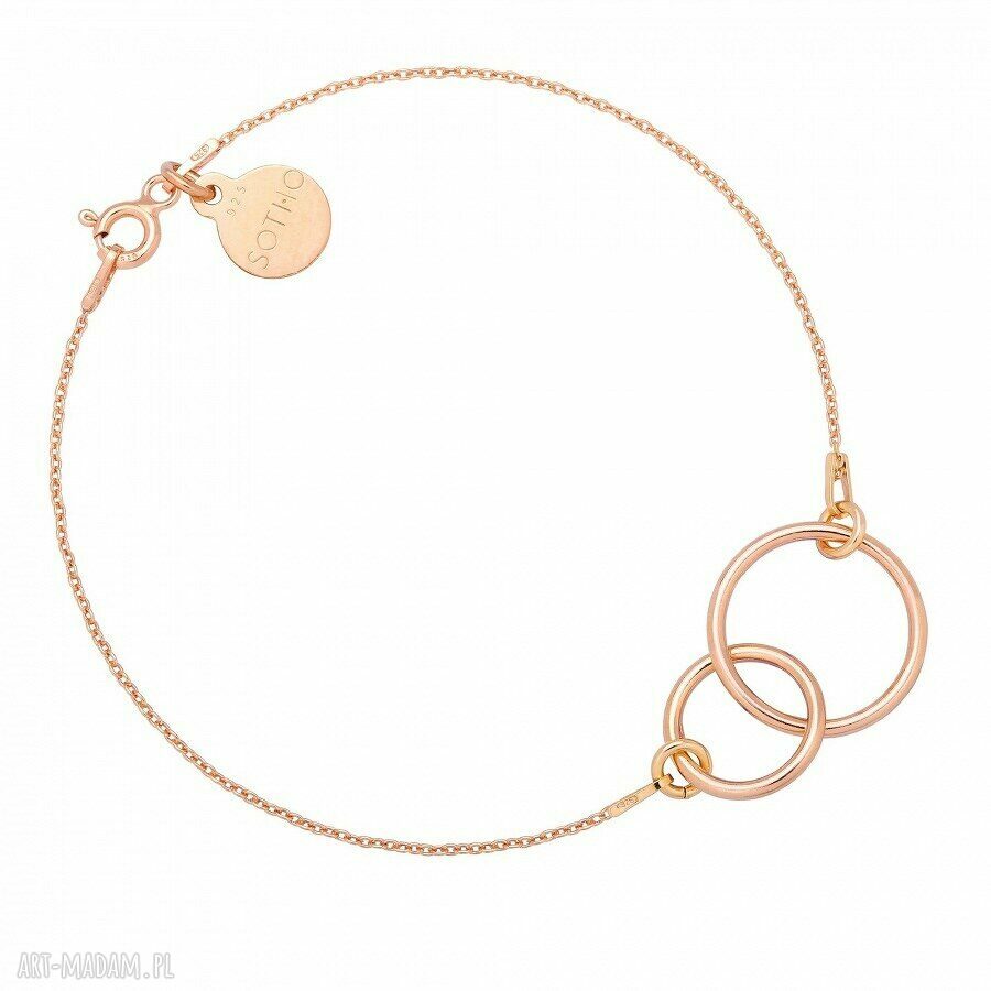 Bransoletka różowego dwoma karmami różowe złoto karmy