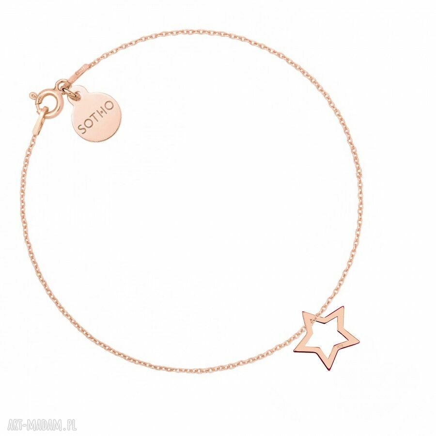 Bransoletka rÓŻowego zŁota gwiazdkĄ modna zawieszka srebro