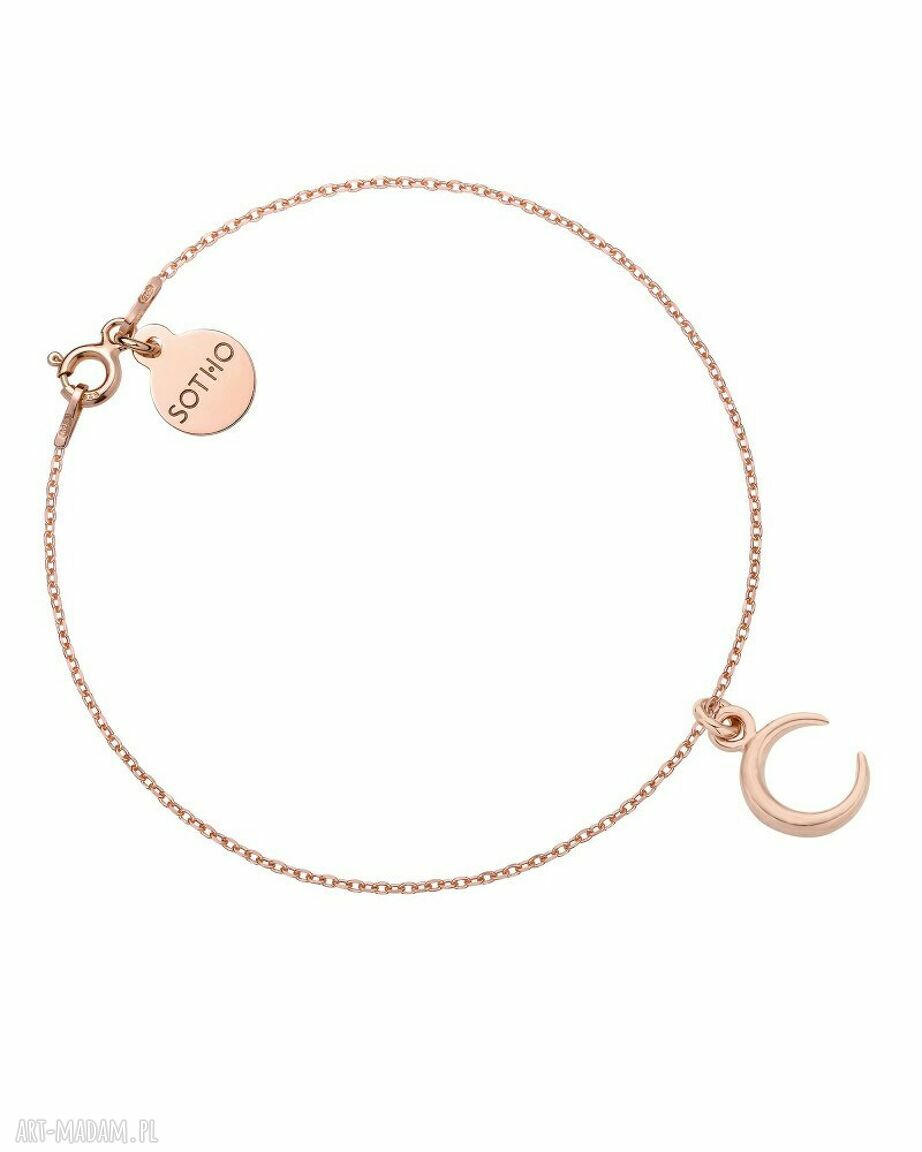 Bransoletka z różowego złota z księżycem - pozłacana Rosegold