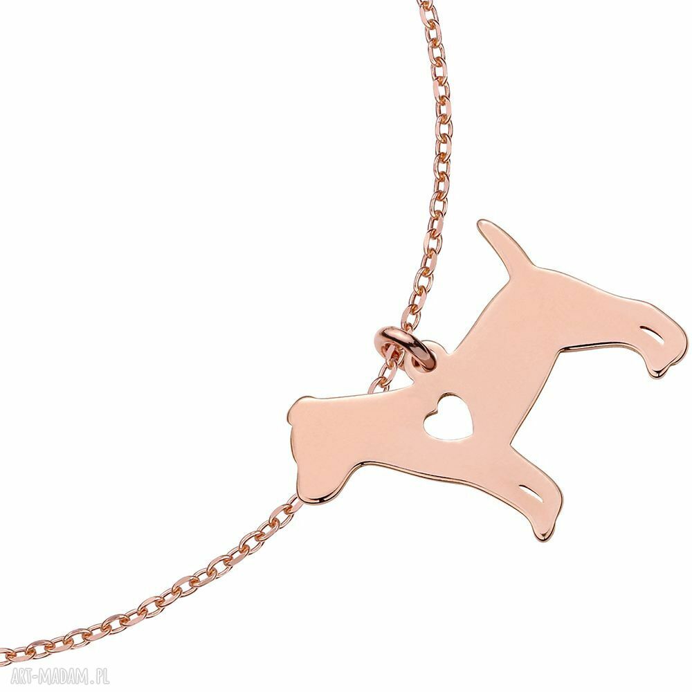 bransoletki: Bransoletka z różowego złota z psem rasy jack russell terrier HandMade