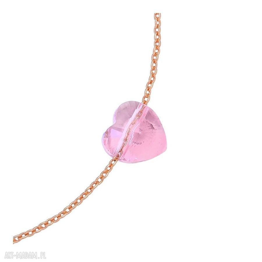 bransoletki: Bransoletka z różowego złota zdobiona serduszkiem SWAROVSKI® CRYSTAL