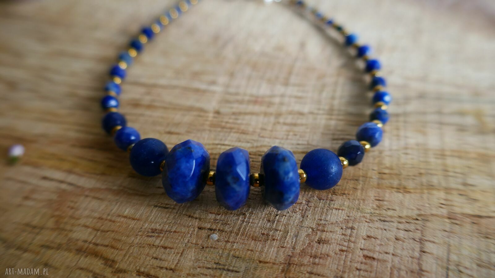 Niebieska bransoletka z sodalitu, lapis lazuli i hematytu