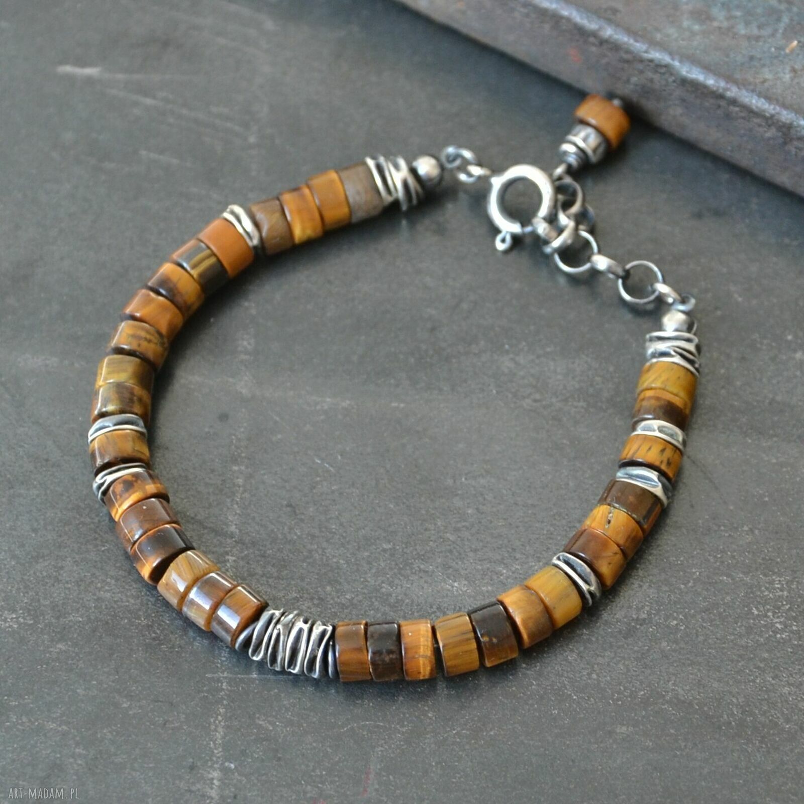 Bransoletka z tygrysim okiem - srebro 925 handmade