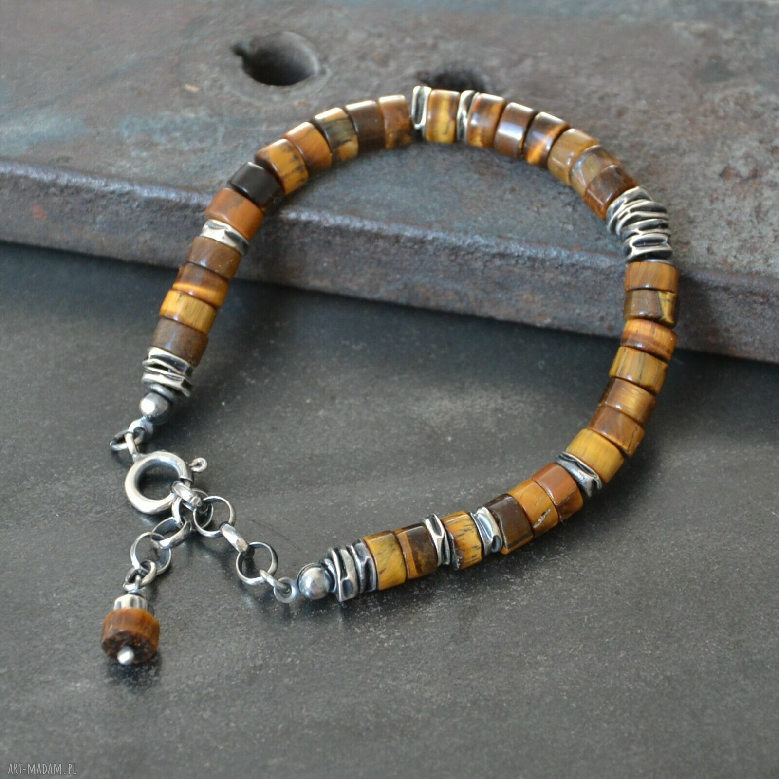 Bransoletka z tygrysim okiem - srebro 925 handmade