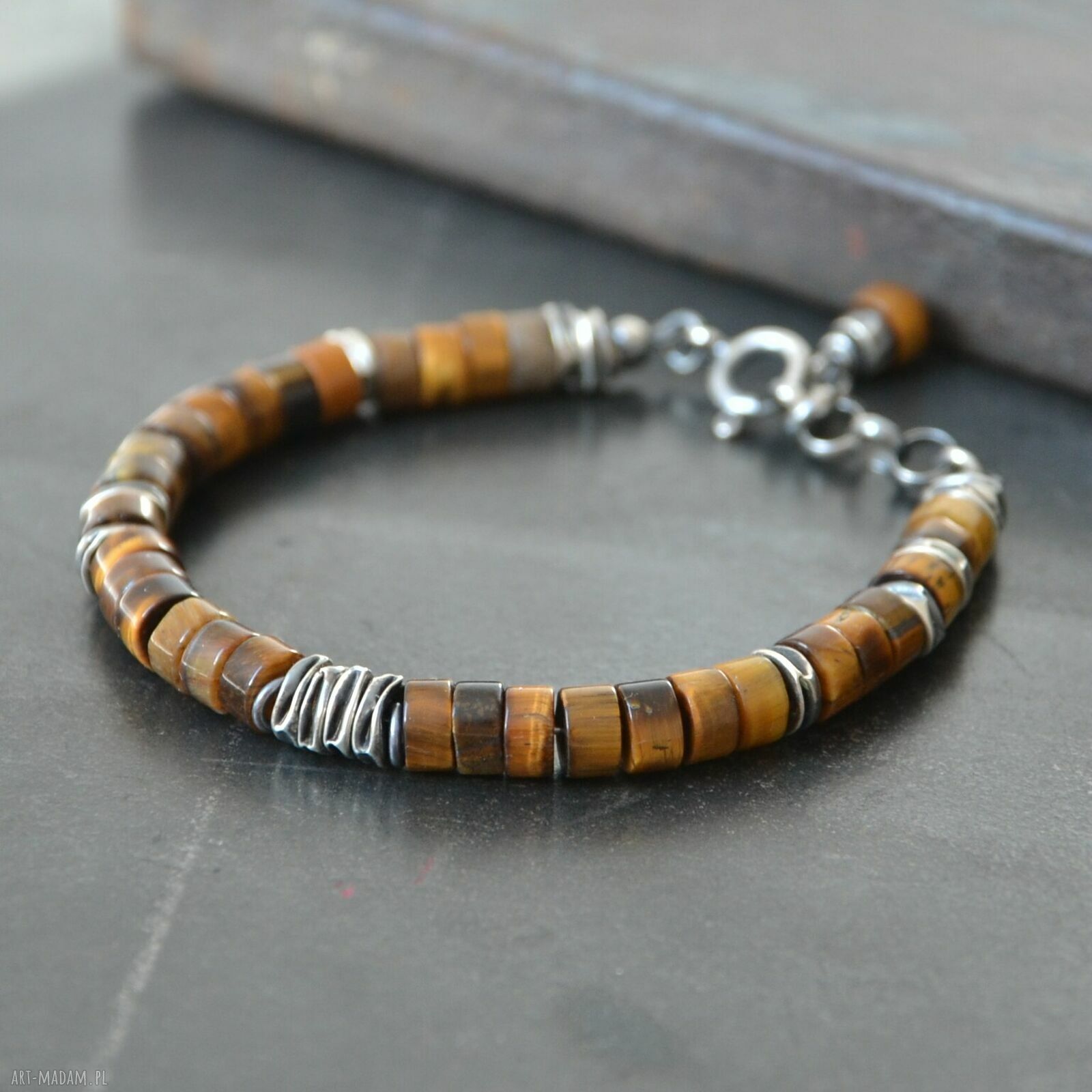 Bransoletka z tygrysim okiem - srebro 925 handmade