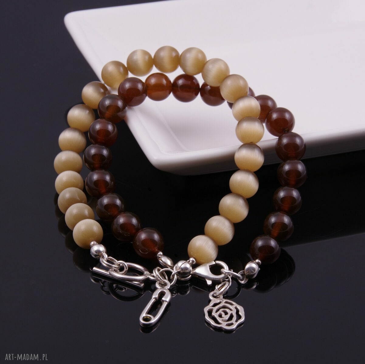 bransoletki: Bransoletka z uleksytu jasny brąz Autorskie