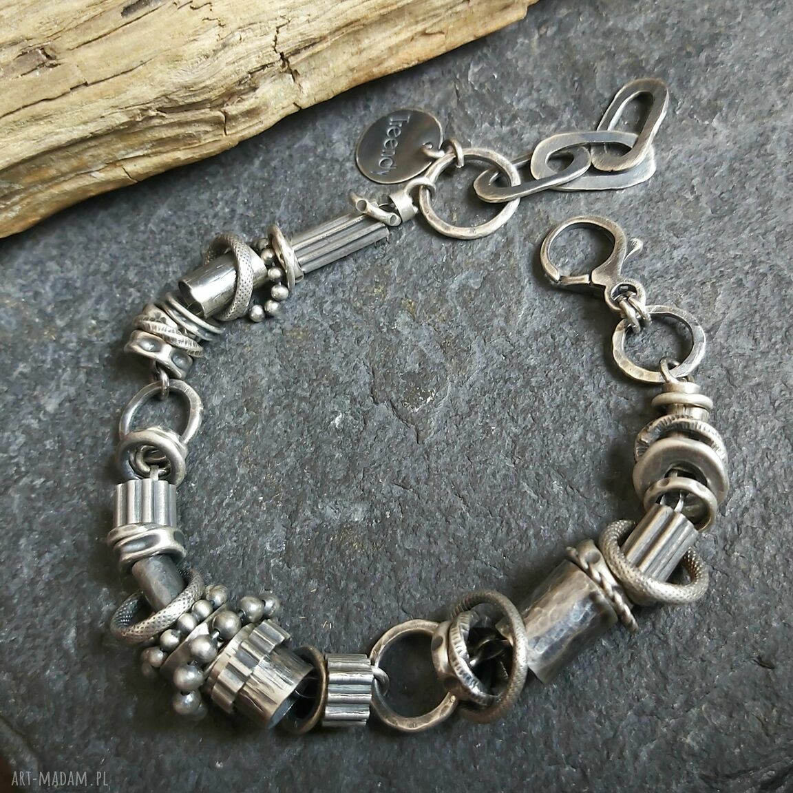 Bransoletka srebrna unisex Hand Made