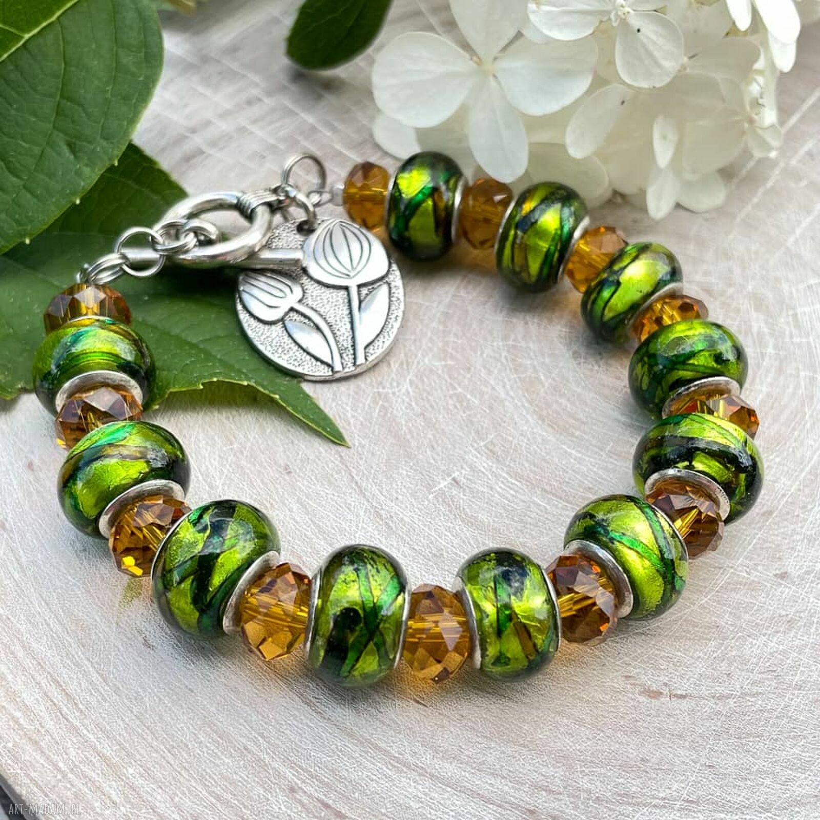 Bransoletka ze szkła weneckiego w149 - Herbarium Jewelry