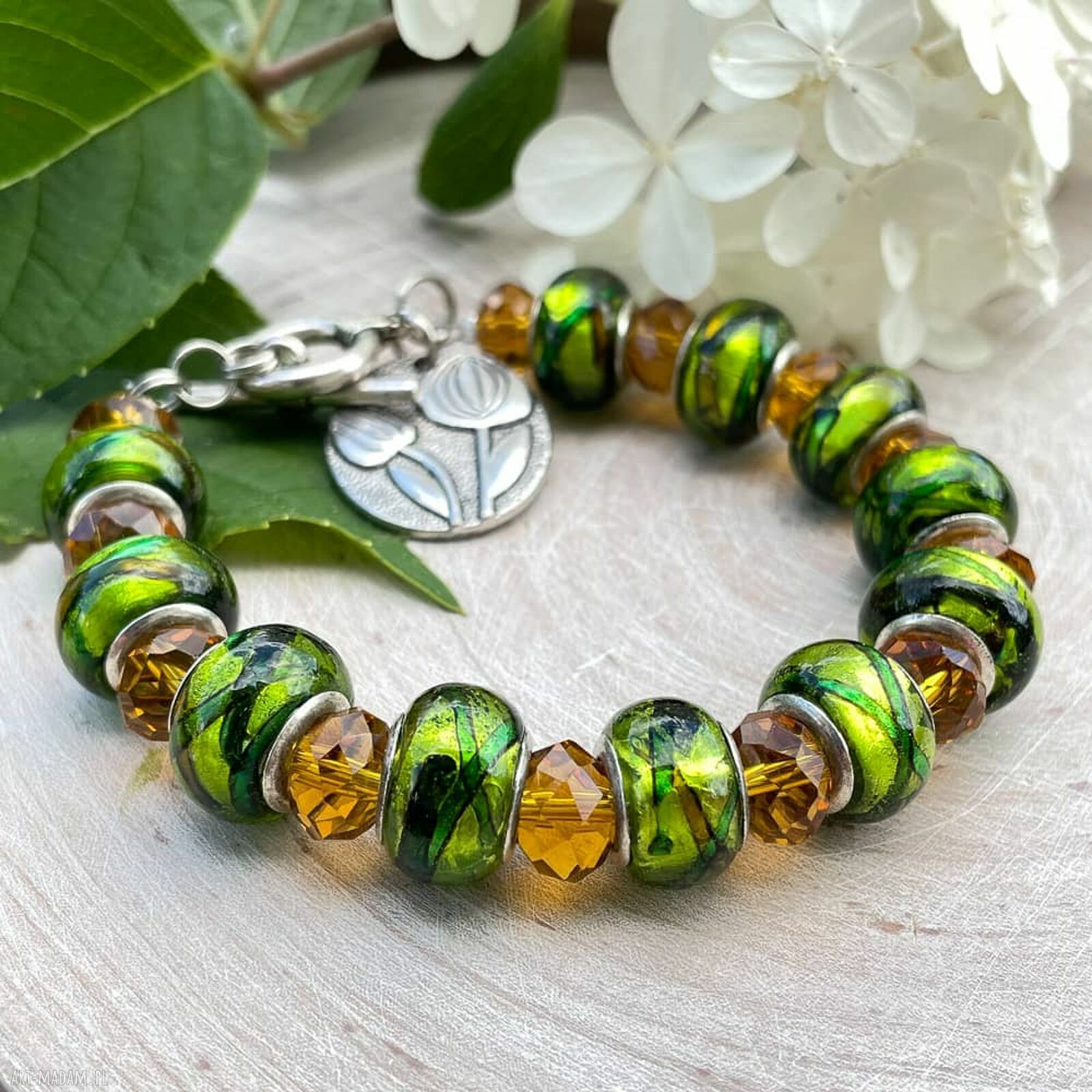 Bransoletka ze szkła weneckiego w149 - Herbarium Jewelry