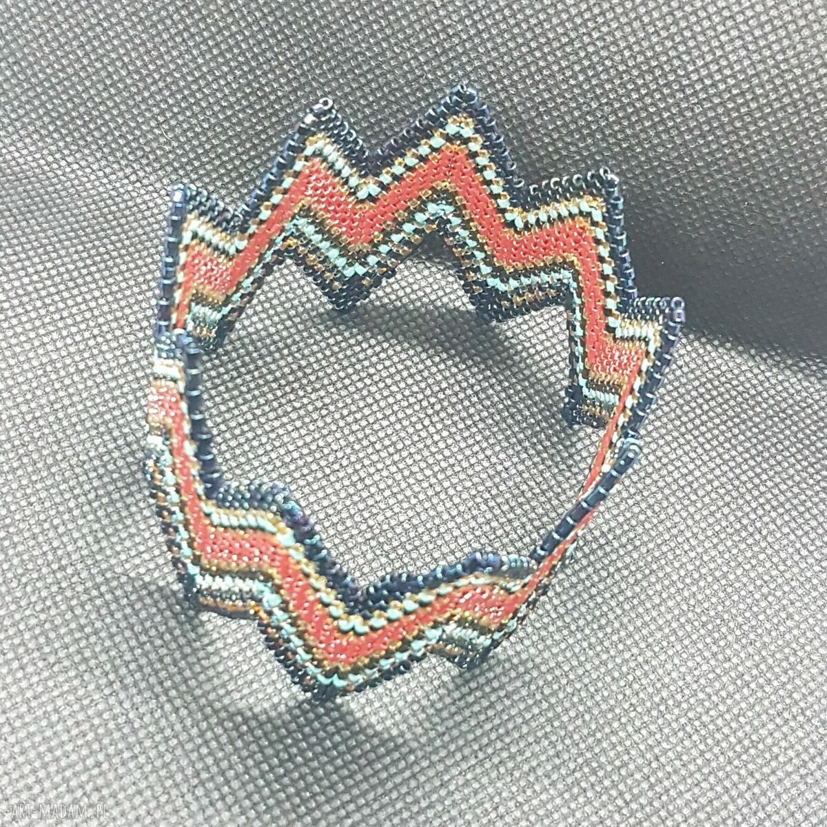 Bransoletka Zig Zag Czerwona 2779 -27
