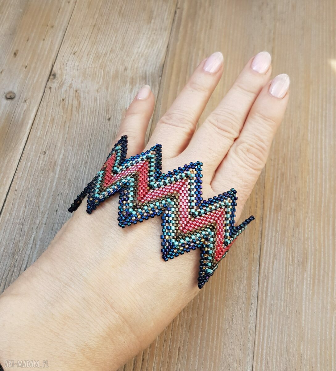 Bransoletka Zig Zag Czerwona 2779 -27