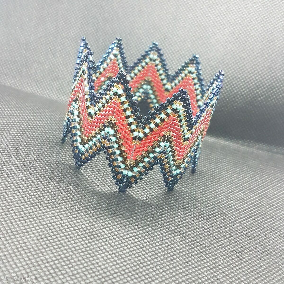Bransoletka Zig Zag Czerwona 2779 -27