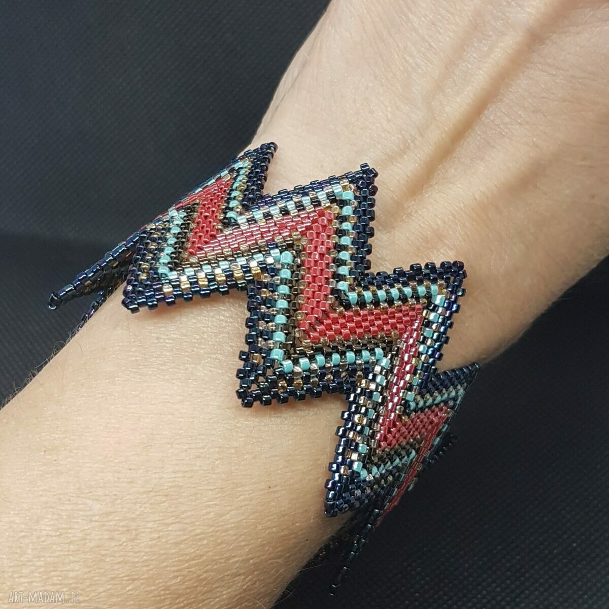 Bransoletka Zig Zag Czerwona 2779 -27