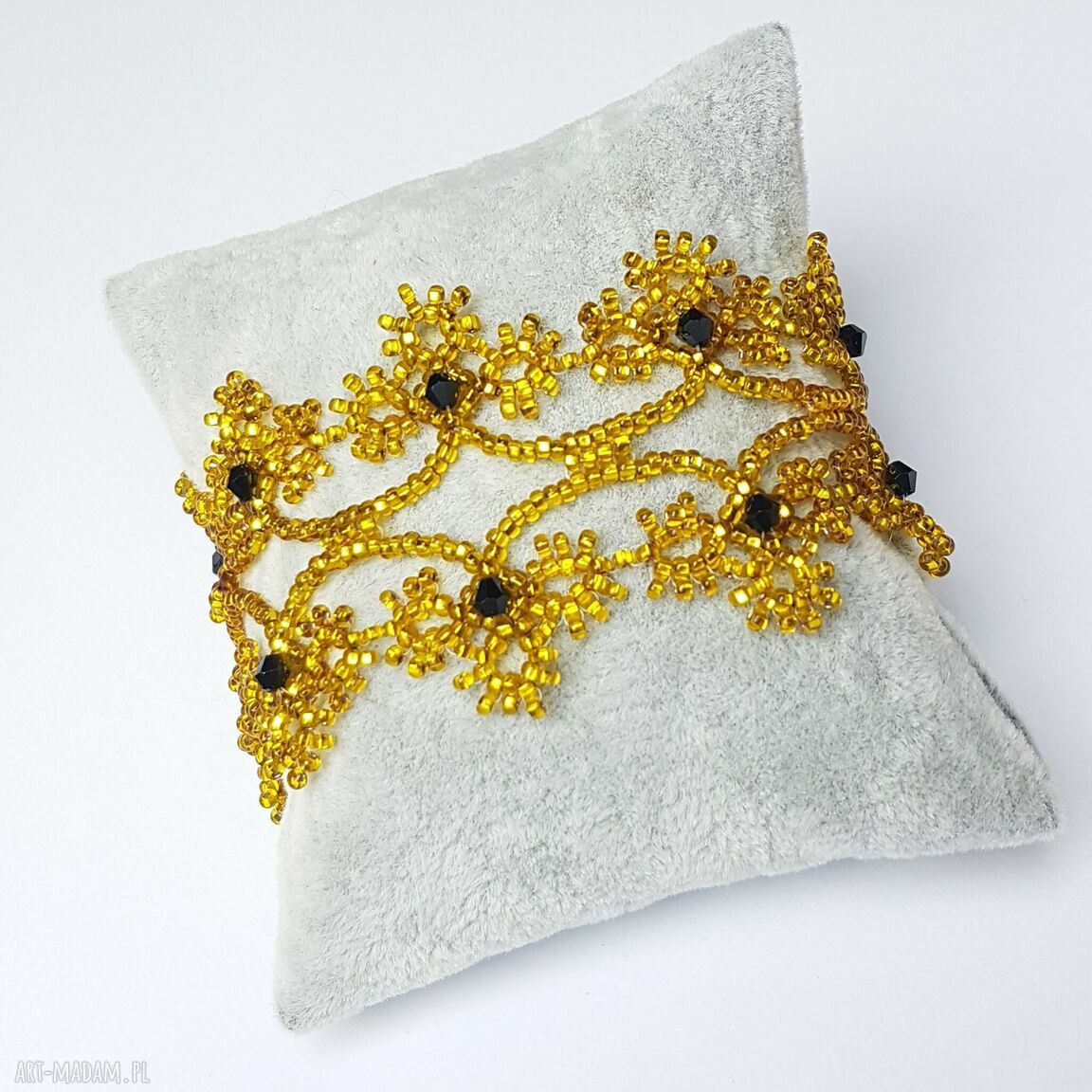 Bransoletka Złota Koronka z Koralików - delikatna biżuteria handmade