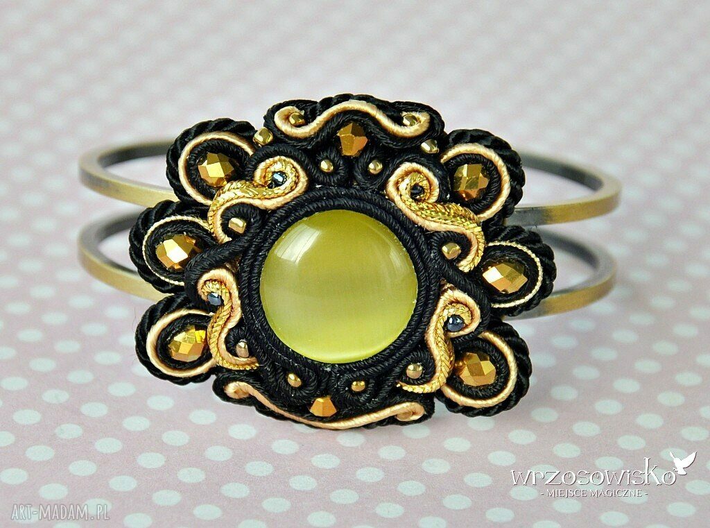 Złoto i czerń REZERWACJA Hand Made