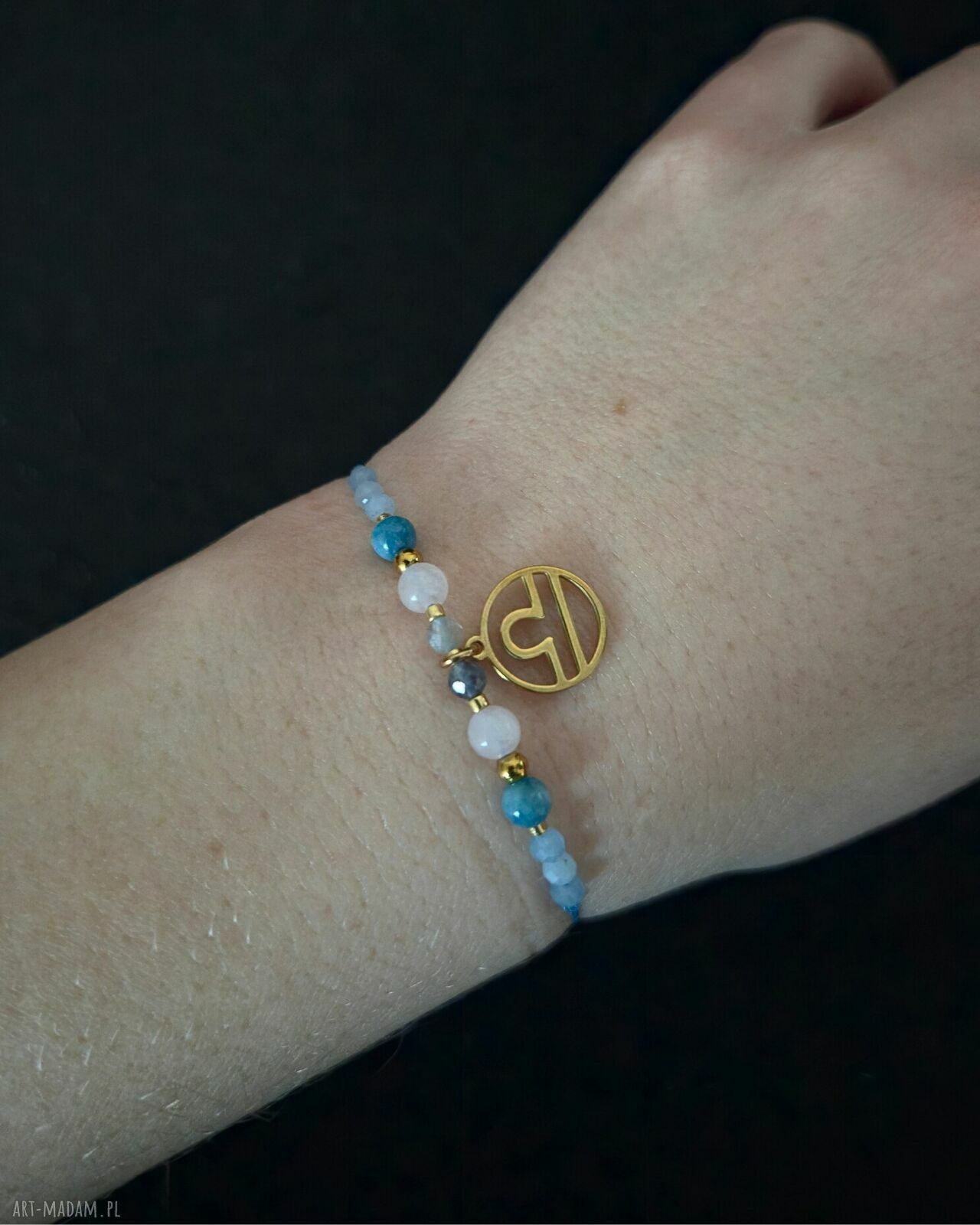 Bransoletka zodiakalna Waga - wersja ze złotem