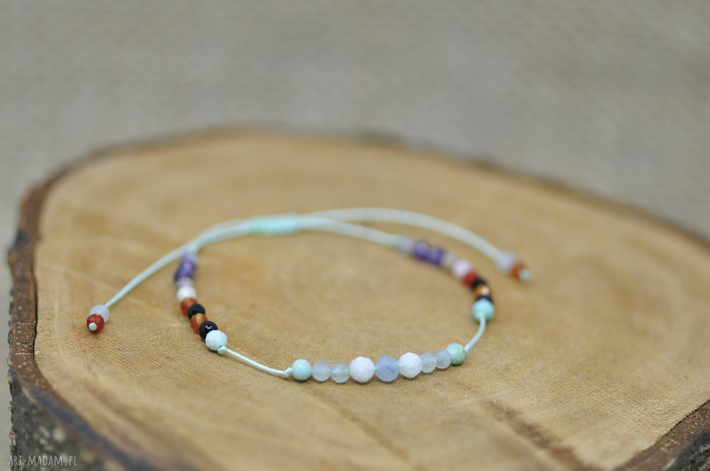 Bransoletka zodiakalna Ryby z kamieniami naturalnymi - handmade