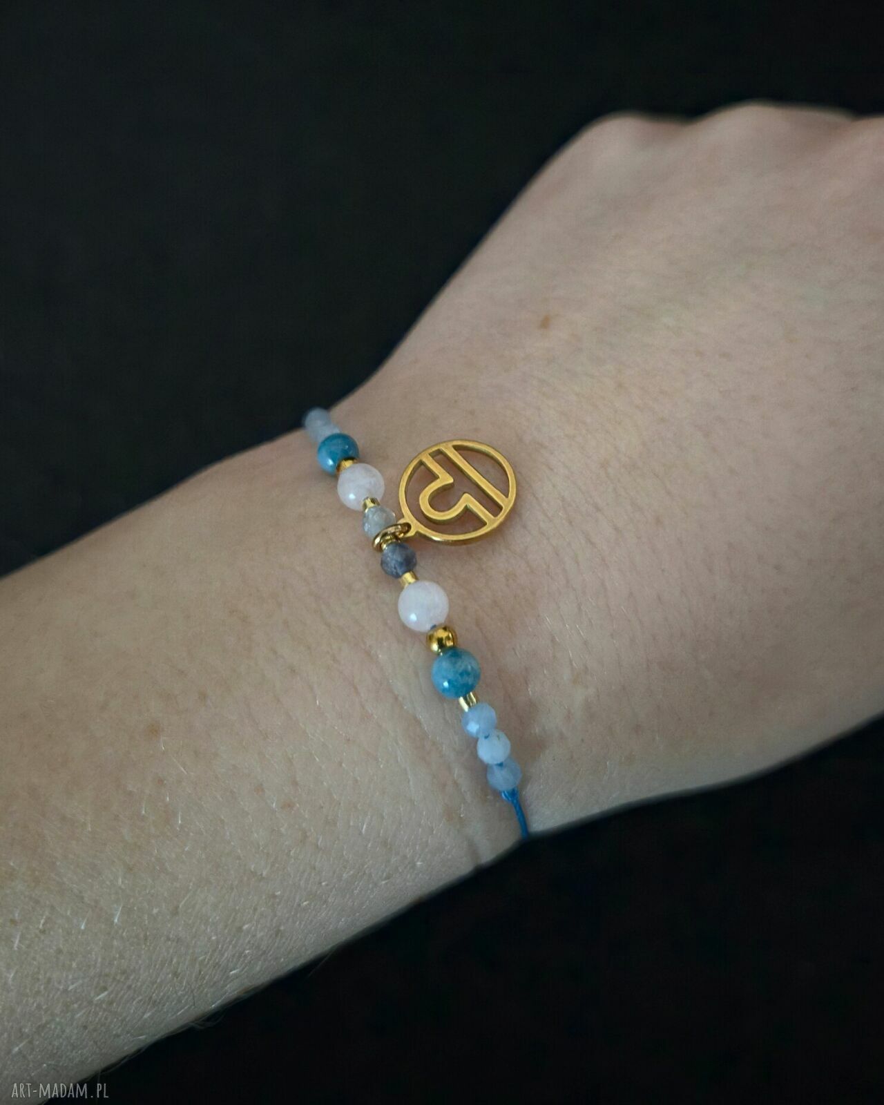 Bransoletka zodiakalna Waga - wersja ze złotem