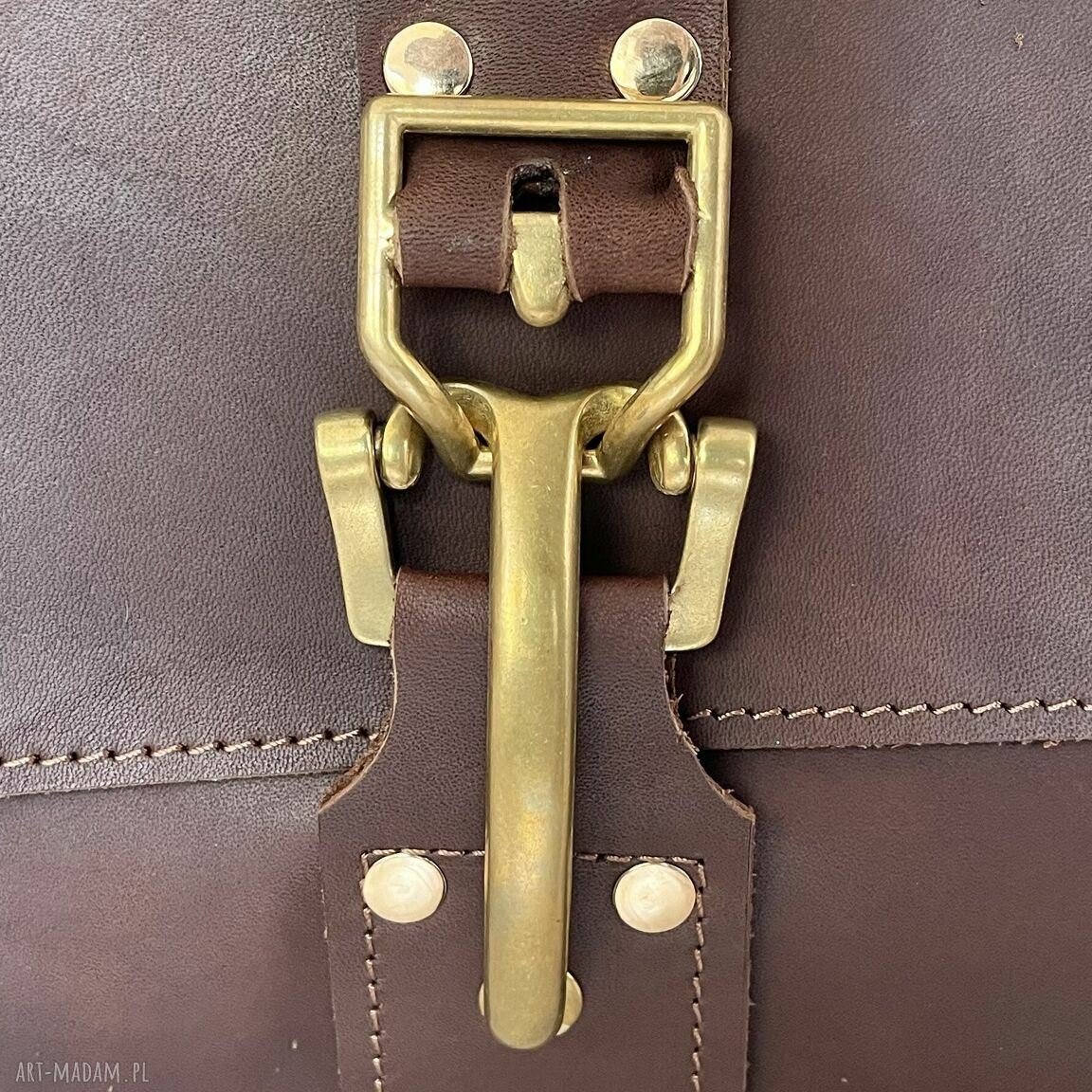 teczki: Brązowa teczka listonoszka format A4 ze skóry Crazy Horse. Ręcznie wykonane