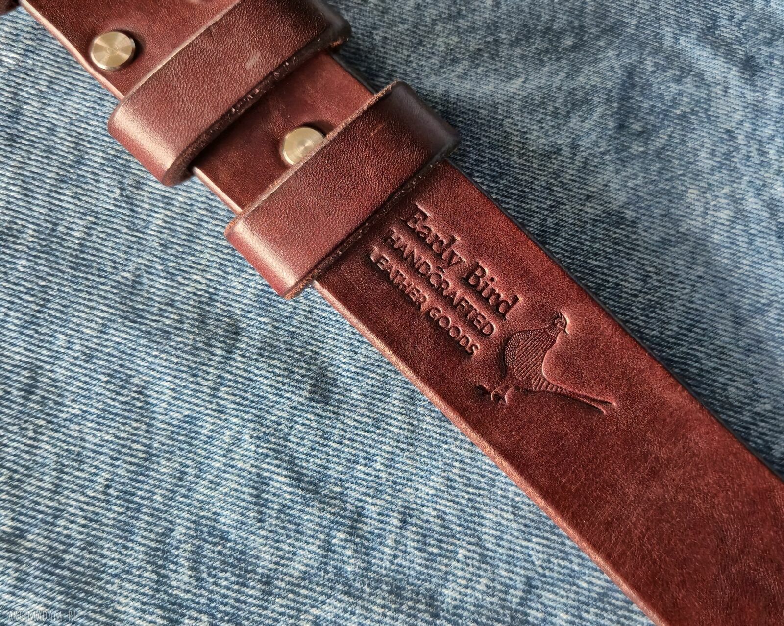 Brązowy pasek skórzany Vintage na wymiar - ręcznie robiony