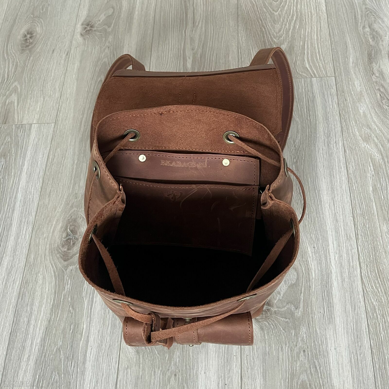plecaki: Brązowy plecak wykonany ze skóry „. Crazy Horse”. Ręcznie robione