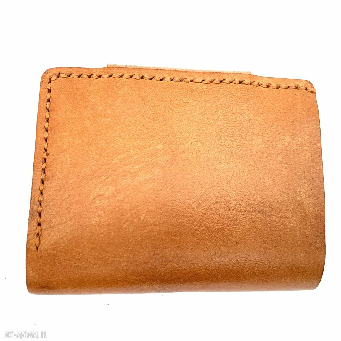 portfele: Brązowy portfel na bilon ze skóry uszyty. ręcznie robione