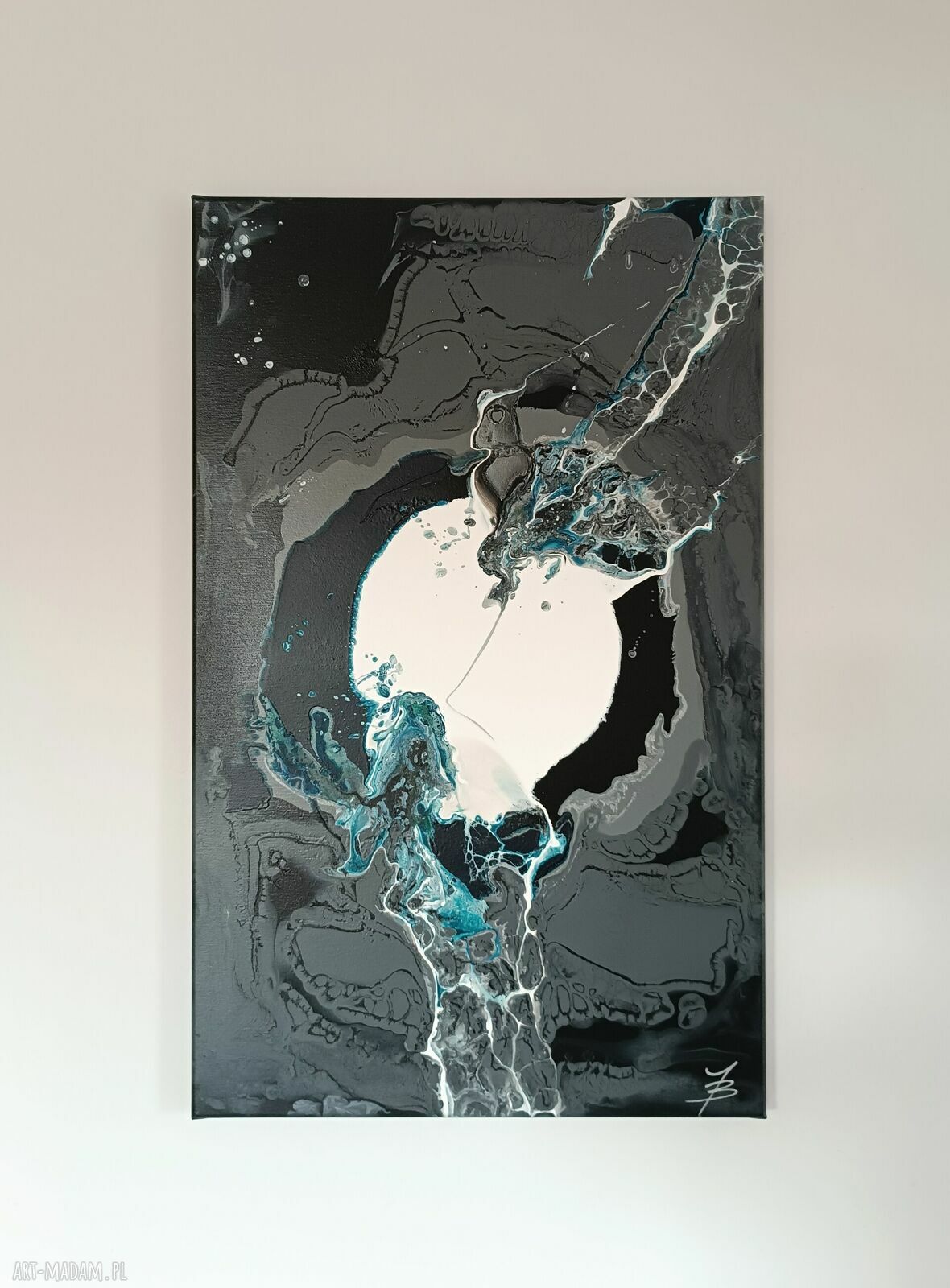 BREAKING POINT 50x80 - abstrakcja akryl na płótnie do salonu
