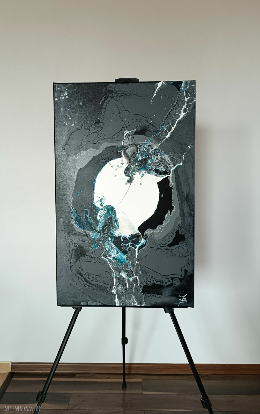 BREAKING POINT 50x80 - abstrakcja akryl na płótnie do salonu