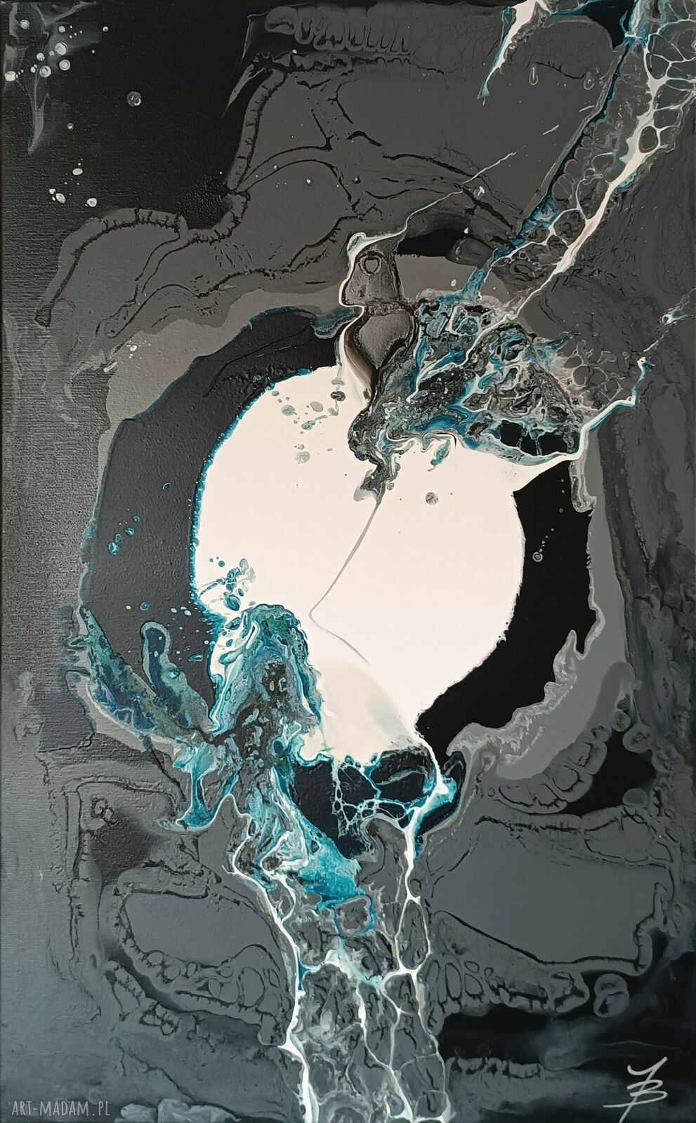 BREAKING POINT 50x80 - abstrakcja akryl na płótnie do salonu