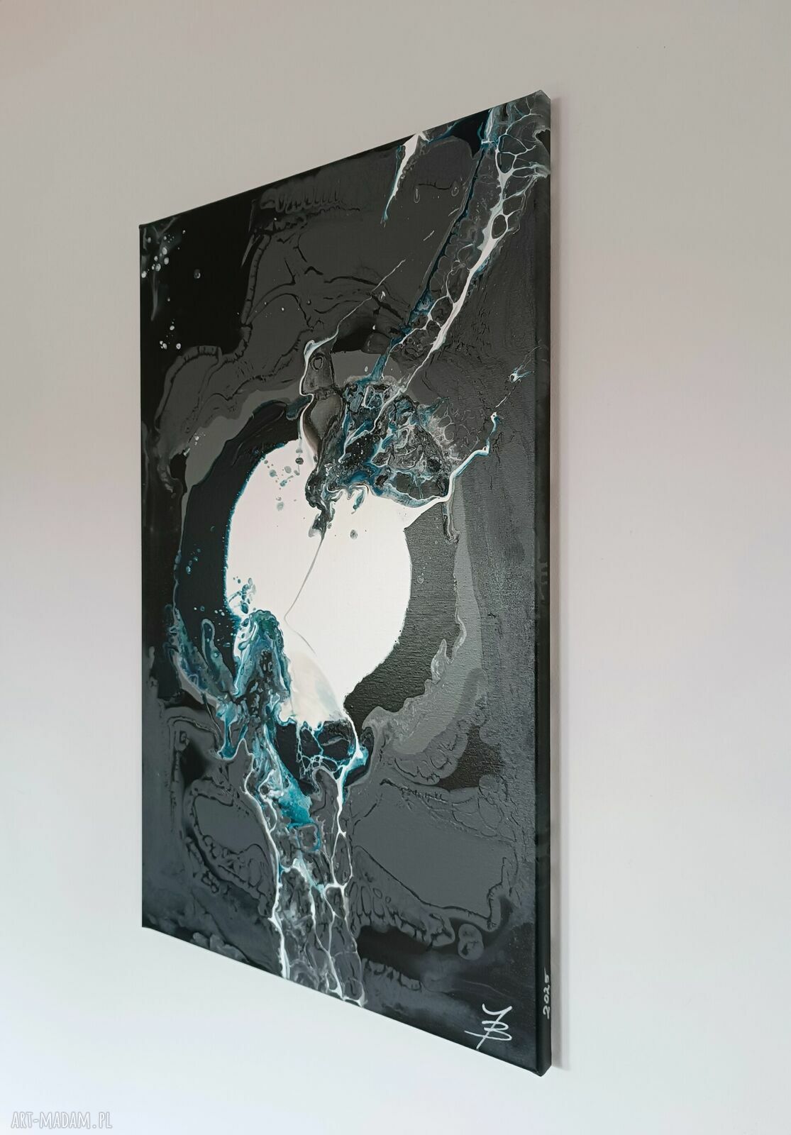 BREAKING POINT 50x80 - abstrakcja akryl na płótnie do salonu