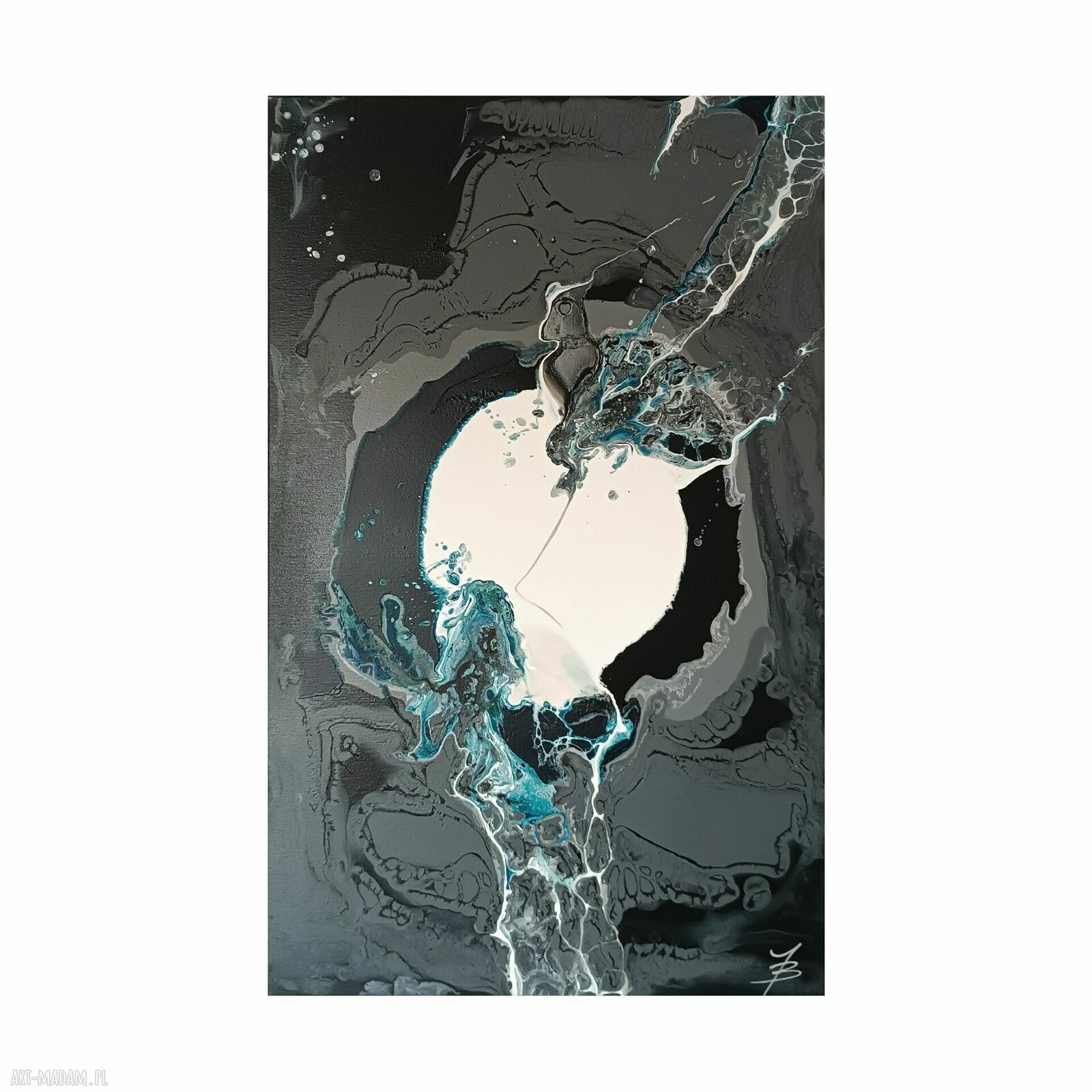 BREAKING POINT 50x80 - abstrakcja akryl na płótnie do salonu