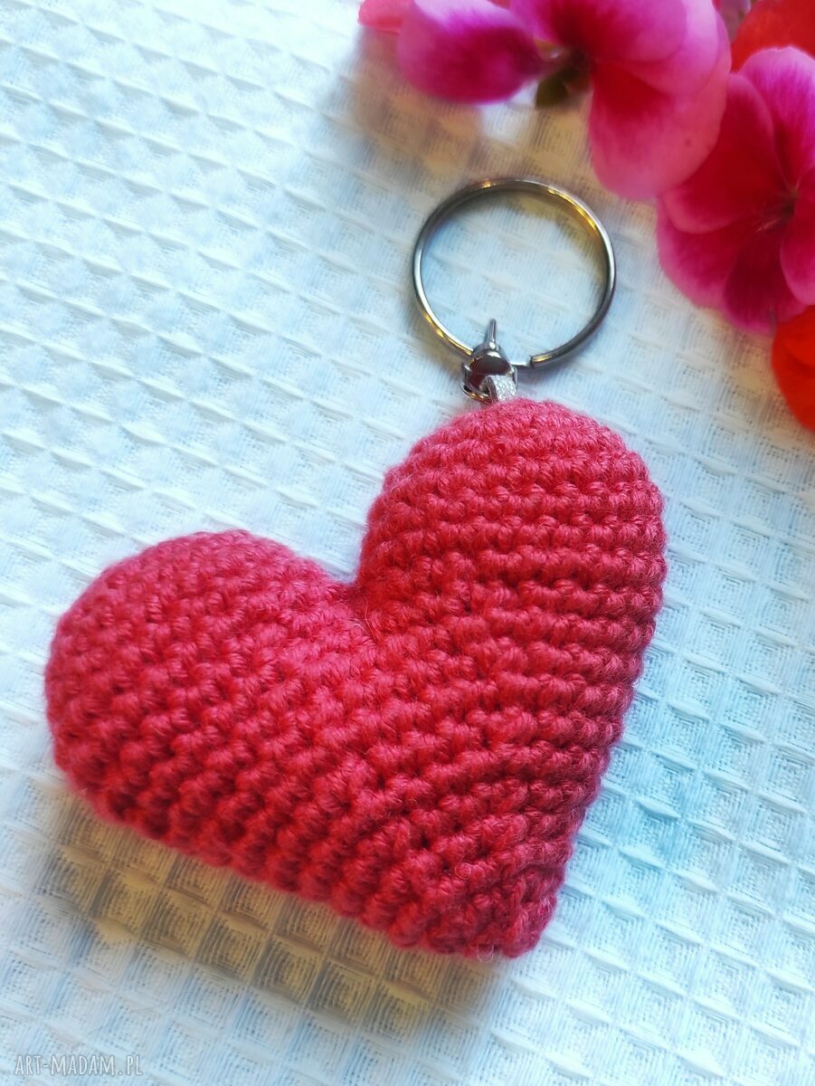 Breloczek Heart - serce do kluczy malinowy Moremi Dolls