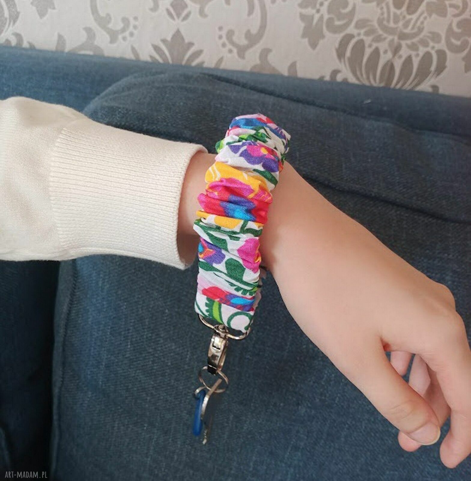 Brelok do kluczy w stylu gumki do włosów Scrunchie