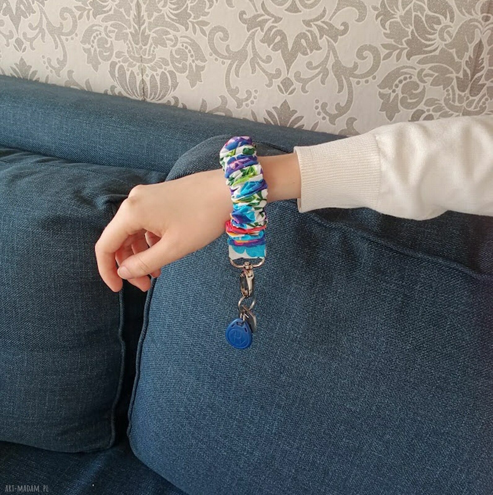 Brelok do kluczy w stylu gumki do włosów Scrunchie
