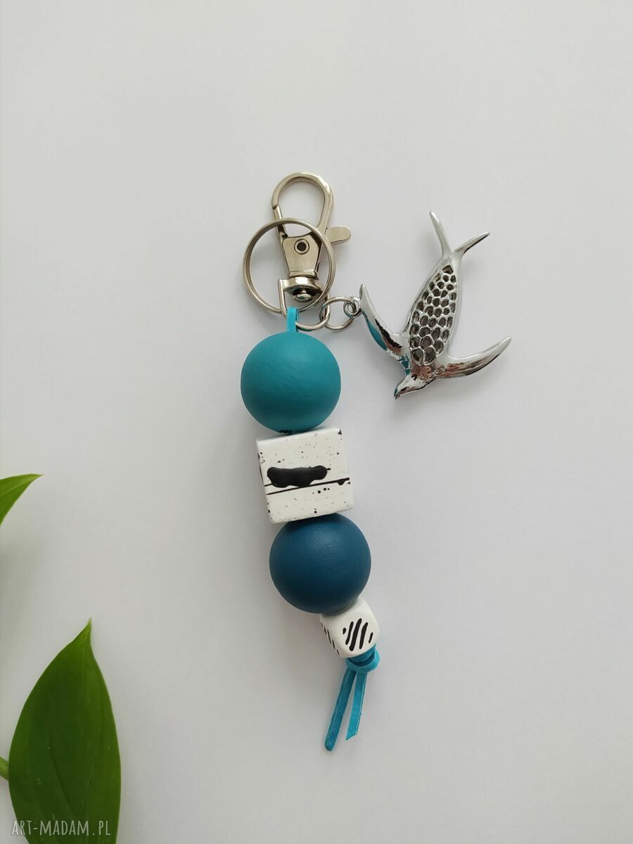 Brelok drewniany z żółwiem Ocean - ozdoba do torby ok. 12 cm